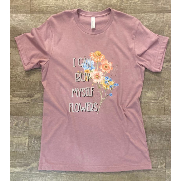 Women's Bella Canvas T-shirt with Floral Design, Size XL, Pink, New - Picture 1 of 1